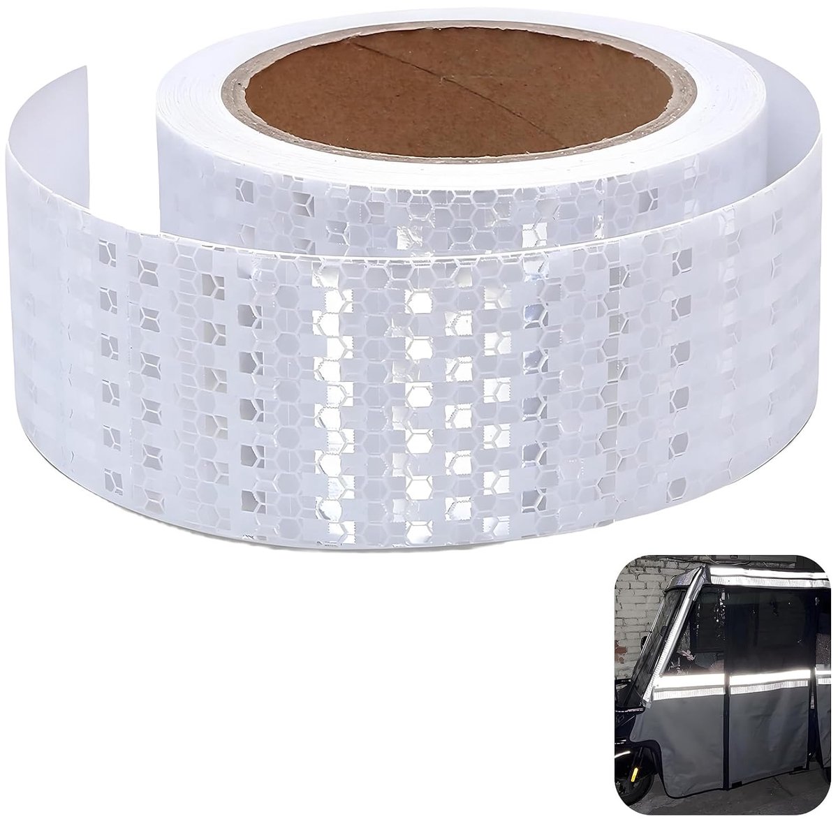 Reflecterend plakband 10m x 5cm - zelfklebend en waterdicht - hoog contrast voor betere zichtbaarheid - ShopVlot