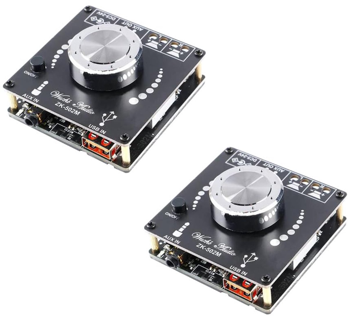 Audio mini 2.0 stereo digitale module 50W - AUX USB - 2 stuks - ideaal voor audioprojecten - ShopVlot