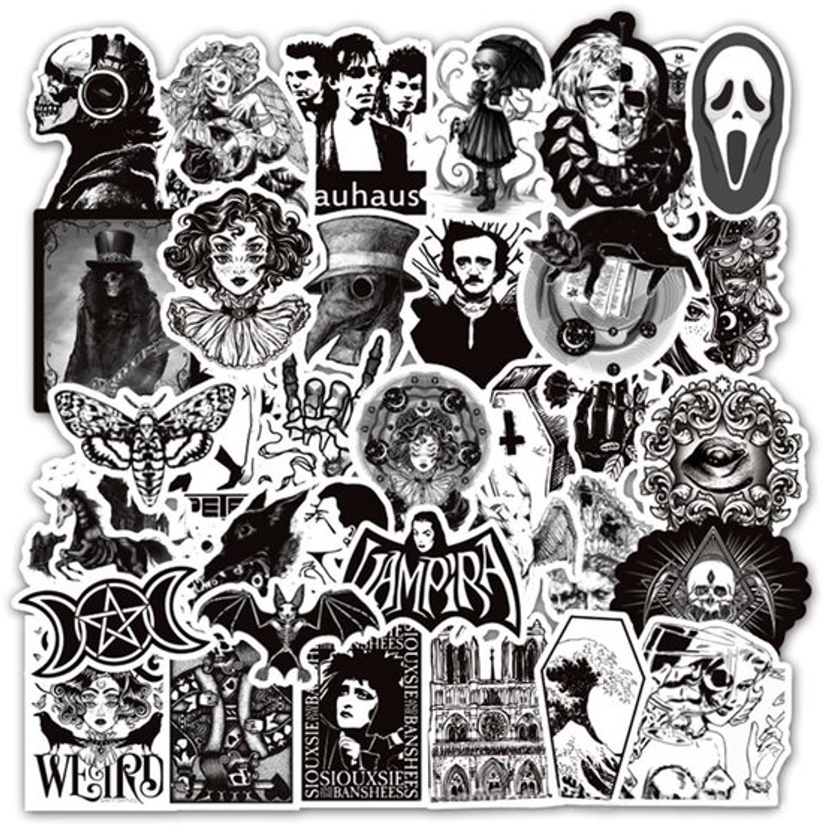Stickers 50 Stuks - Waterdichte PVC Stickers - VSCO Stickers - Decoratieve Graffiti Decals - DIY Scrapbooking - Eenvoudig te Verwijderen - Decoratiestickers