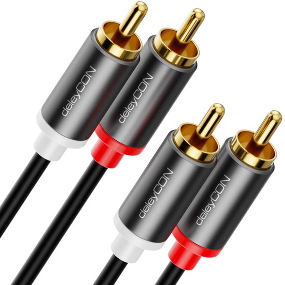 SnelShoppen - 0.5m Cinch Kabel RCA HiFi Audio Kabel - Goud Geplateerde Metalen Stekkers - Extra Dun & Flexibel - Voor Home Theater & Stereo Systemen -