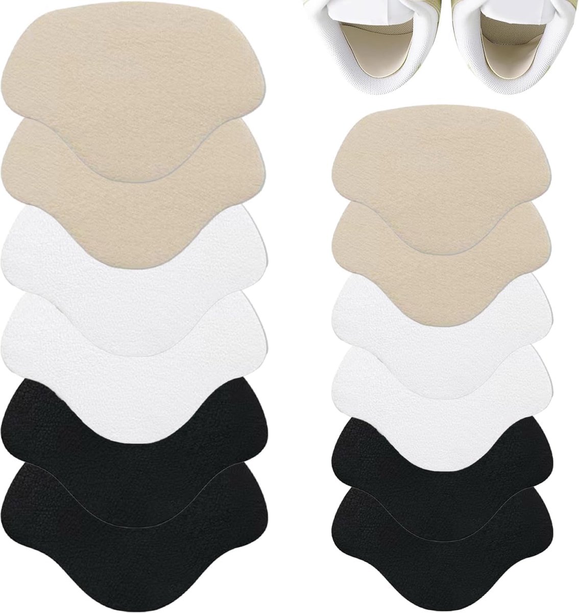 12 stuks schoenen hielbescherming, zelfklevende schoenreparatiepleisters, licht en ademend, voor de meeste soorten - ShopVlot