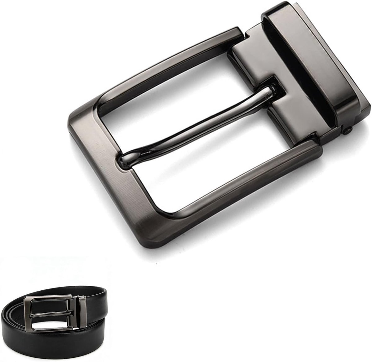 Men's Belt Buckle Zinc Alloy Matte Grey Square Elegant Perfect for DIY Belt Bag Straps for All Special Occasions Matte - ShopVlot