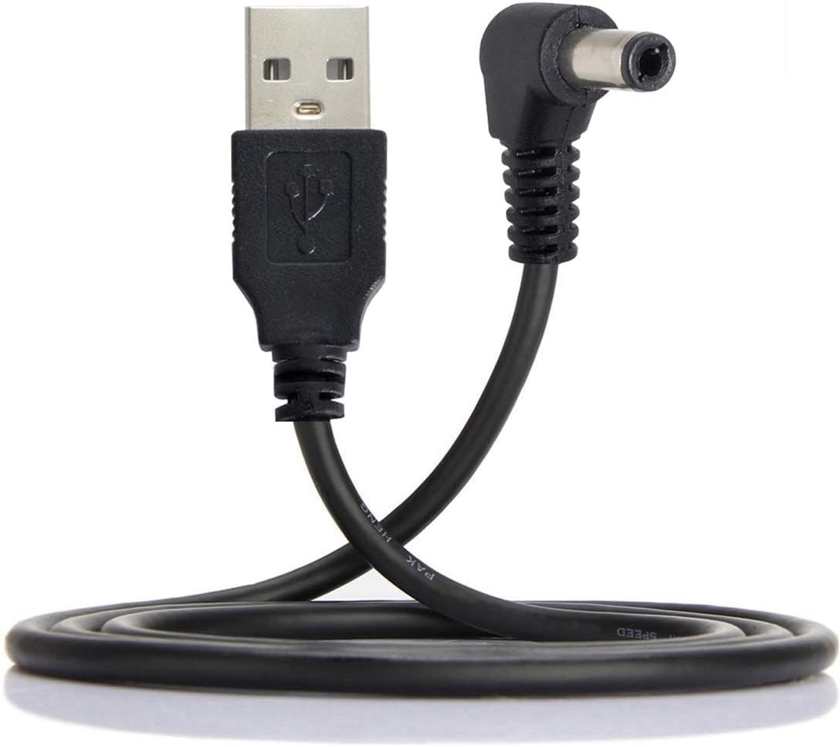 USB 2.0 A Type Male to Right Angle 90 Degree 5.5 x 2.5mm DC 5V Power Plug Barrel Connector Charge Cable - ShopVlot