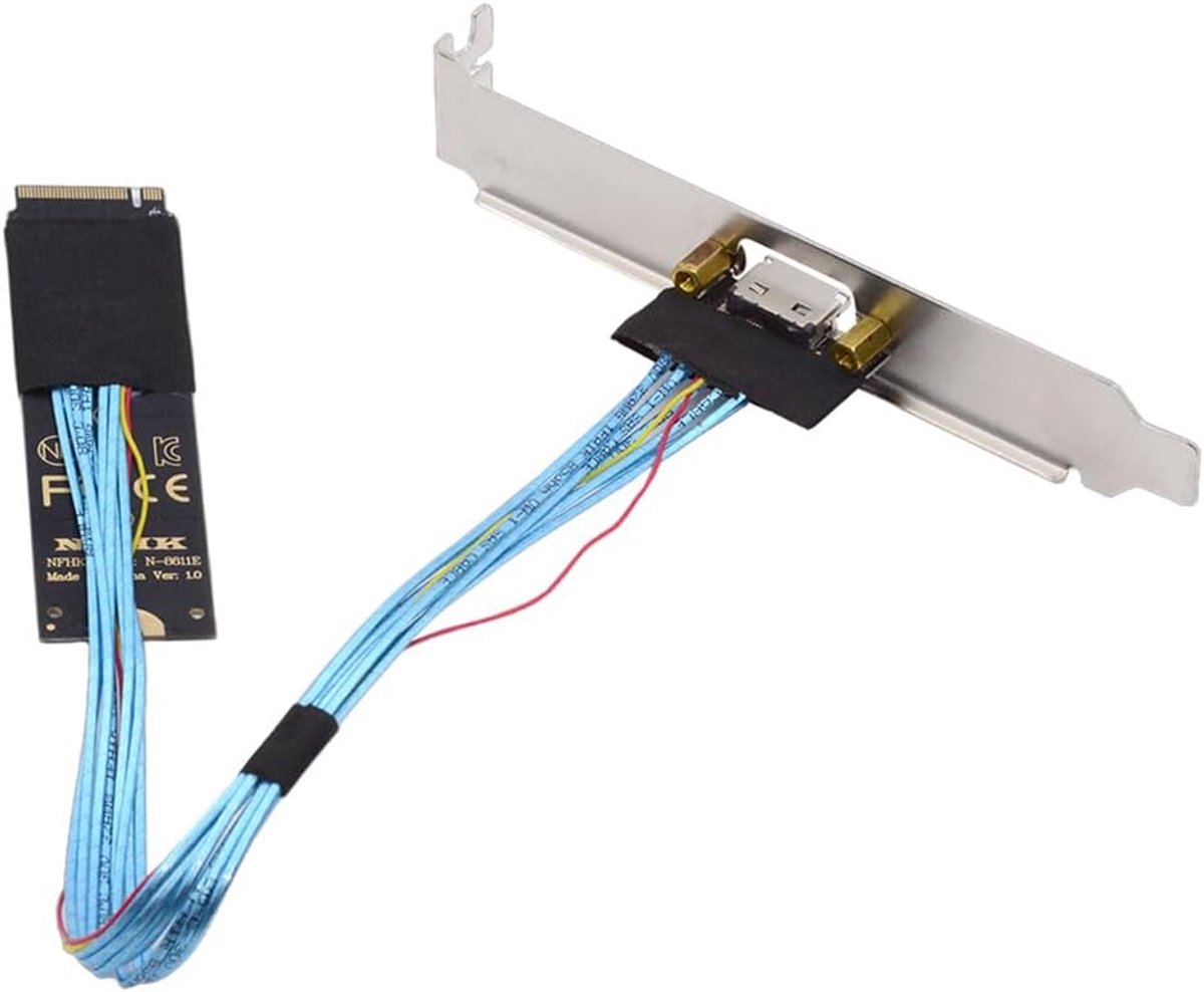 PCI-E4.0 M.2 M-Key to Oculink SFF-8612 SFF-8611 Host Cable 30cm with Bracket 2280 NGFF for NVME U.2 SSD eGPU - ShopVlot