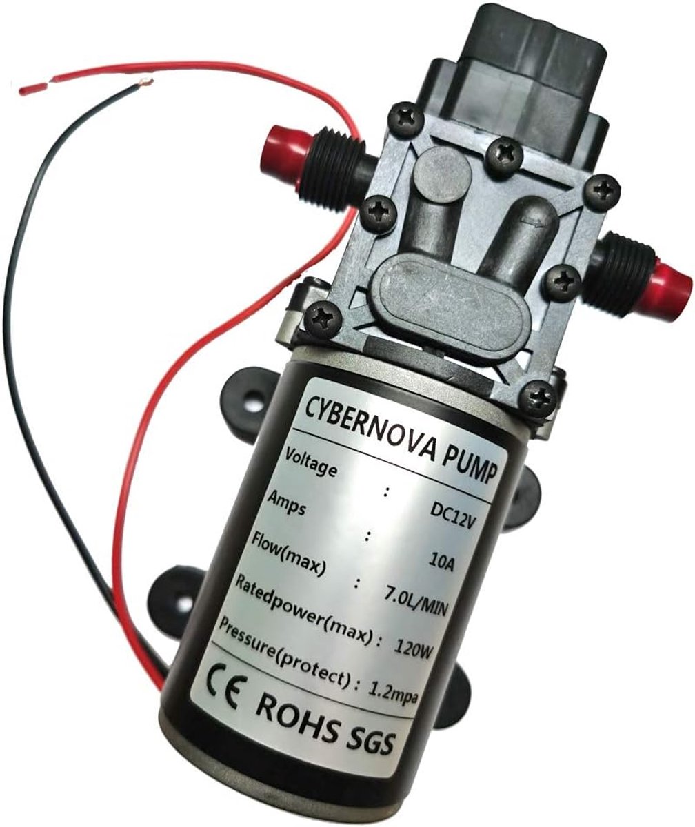 CYBERNOVA DC12V 7L/min 174 PSI High Pressure Diaphragm Self Priming Freshwater Pump for - ShopVlot