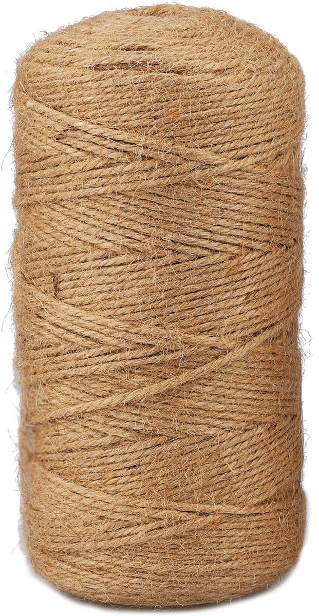 Jute koord 300 m × 3 mm - natuurlijk materiaal - scheurbestendig - ideaal voor tuindecoratie - ShopVlot