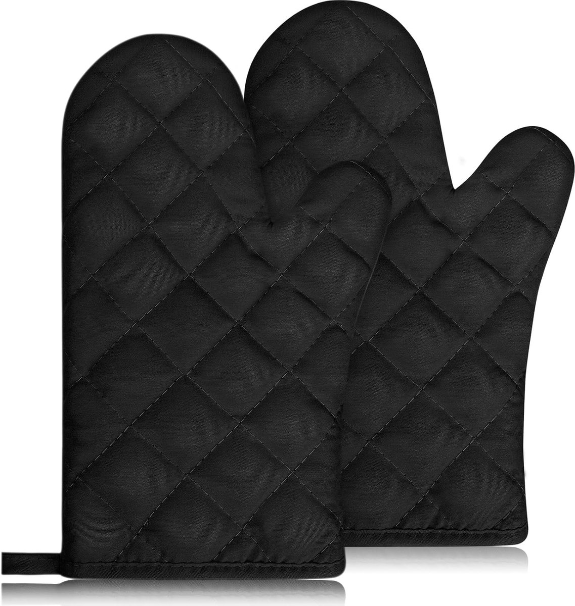Ovenwanten antislip - zwart - hittebestendig - ideaal voor koken en bakken - ShopVlot