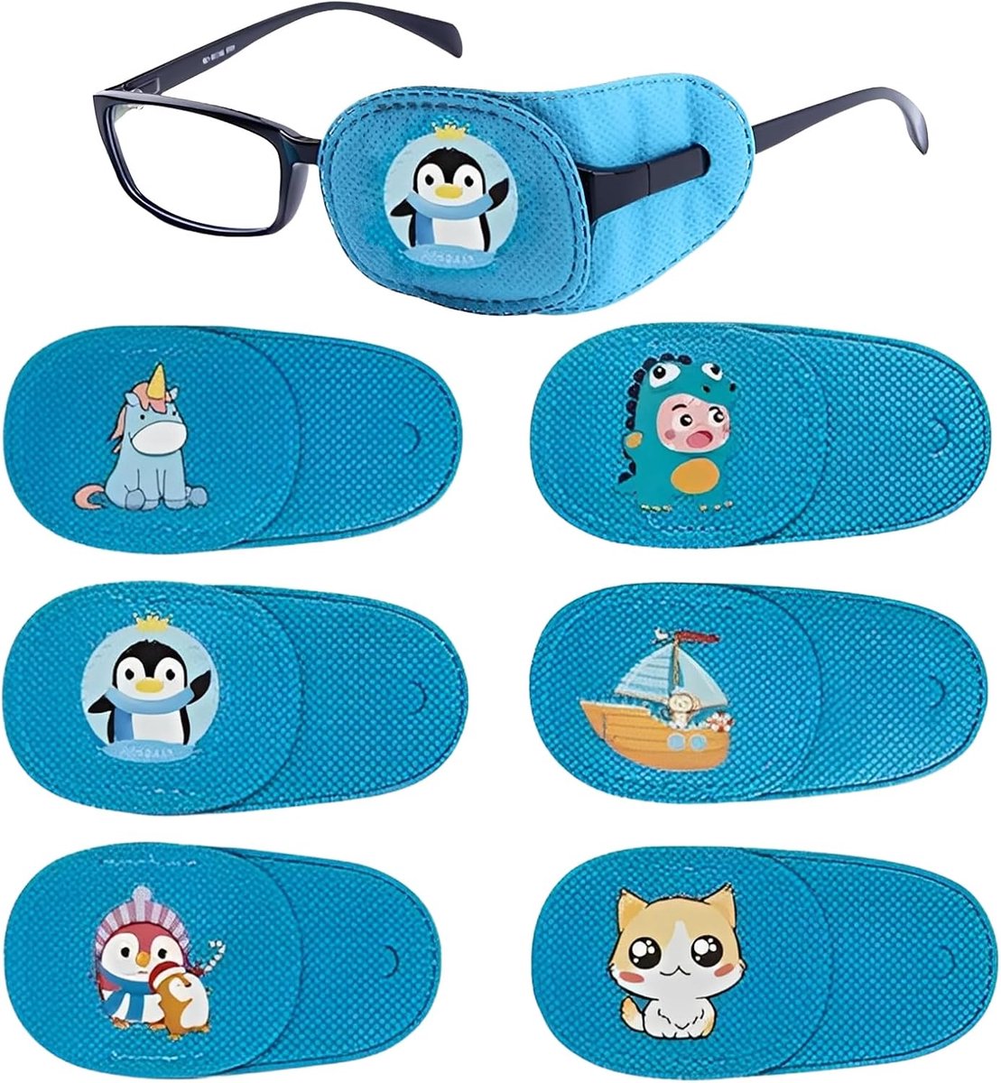 Zonnebrilhoes set van 6 - Schattige patronen - Herbruikbaar en ademend - Comfortabel voor volwassenen en kinderen - ShopVlot