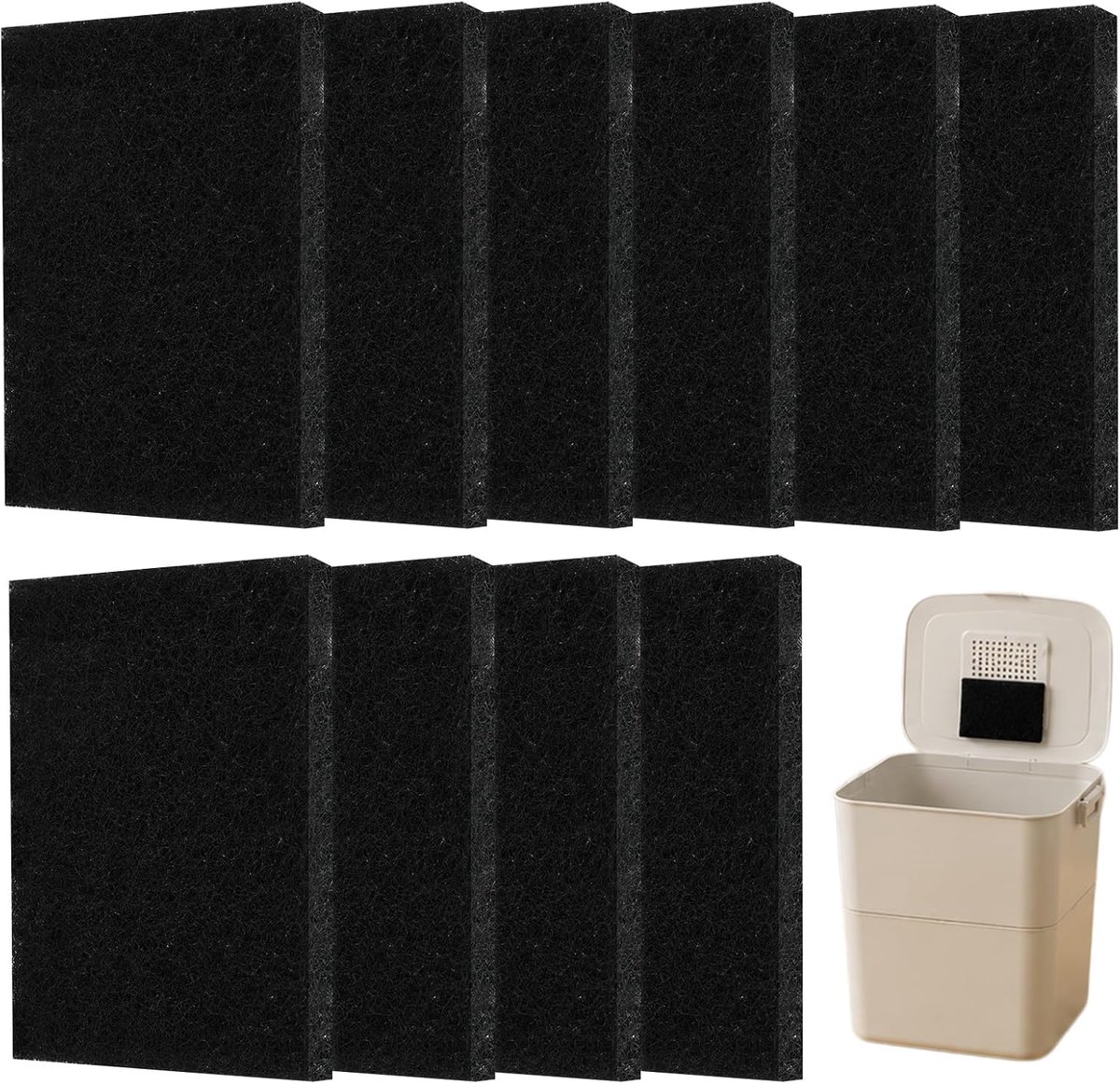 Compostfilter 95 x 70 x 10 mm - Actieve koolfilter - Geurremmend - Ideaal voor compostbak - ShopVlot