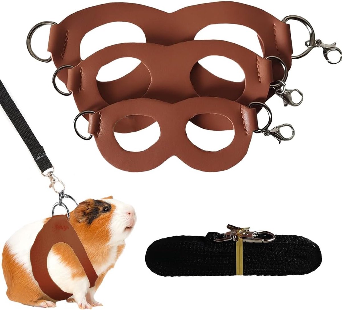 Hondentuig voor Barbudo Kite - Aanpasbaar Leer - Lekvrij en comfortabel - Geschikt voor kleine reptielen en eekhoorns - ShopVlot