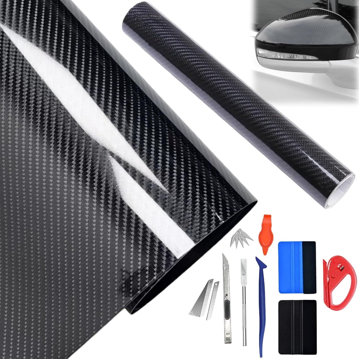 6D-carbonfolie - koolstofvezel - waterbestendig - bescherming voor autoschilderwerk - ShopVlot