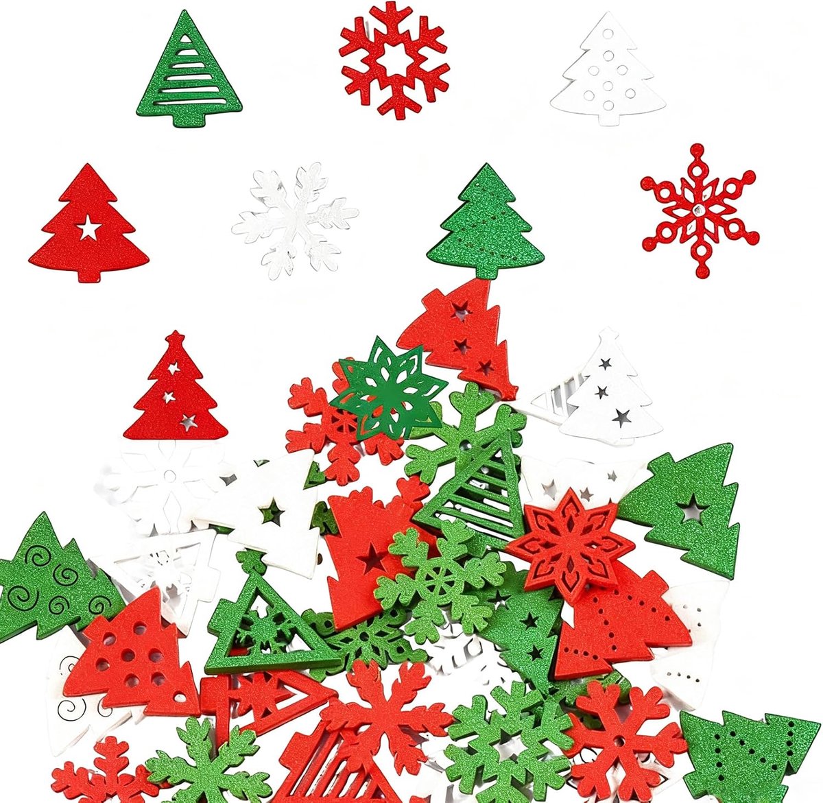 Houten confetti 100 stuks - kerstdecoratie - feestelijk - toevoegen aan jouw kerstversiering - ShopVlot