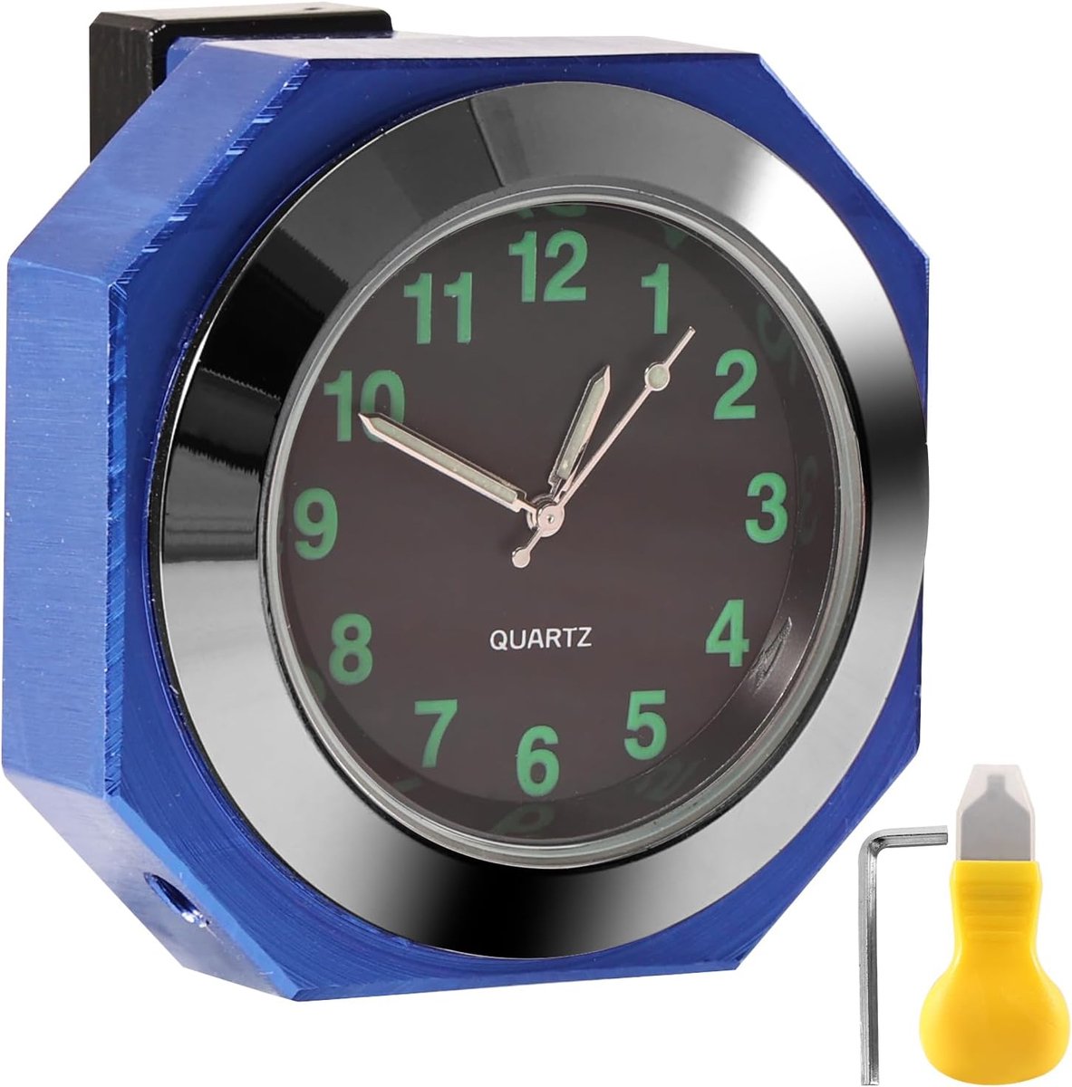 Motorfiets horloge voor handvatten - IPX7 waterdicht - Aluminium legering - Tijd bijhouden onderweg - ShopVlot