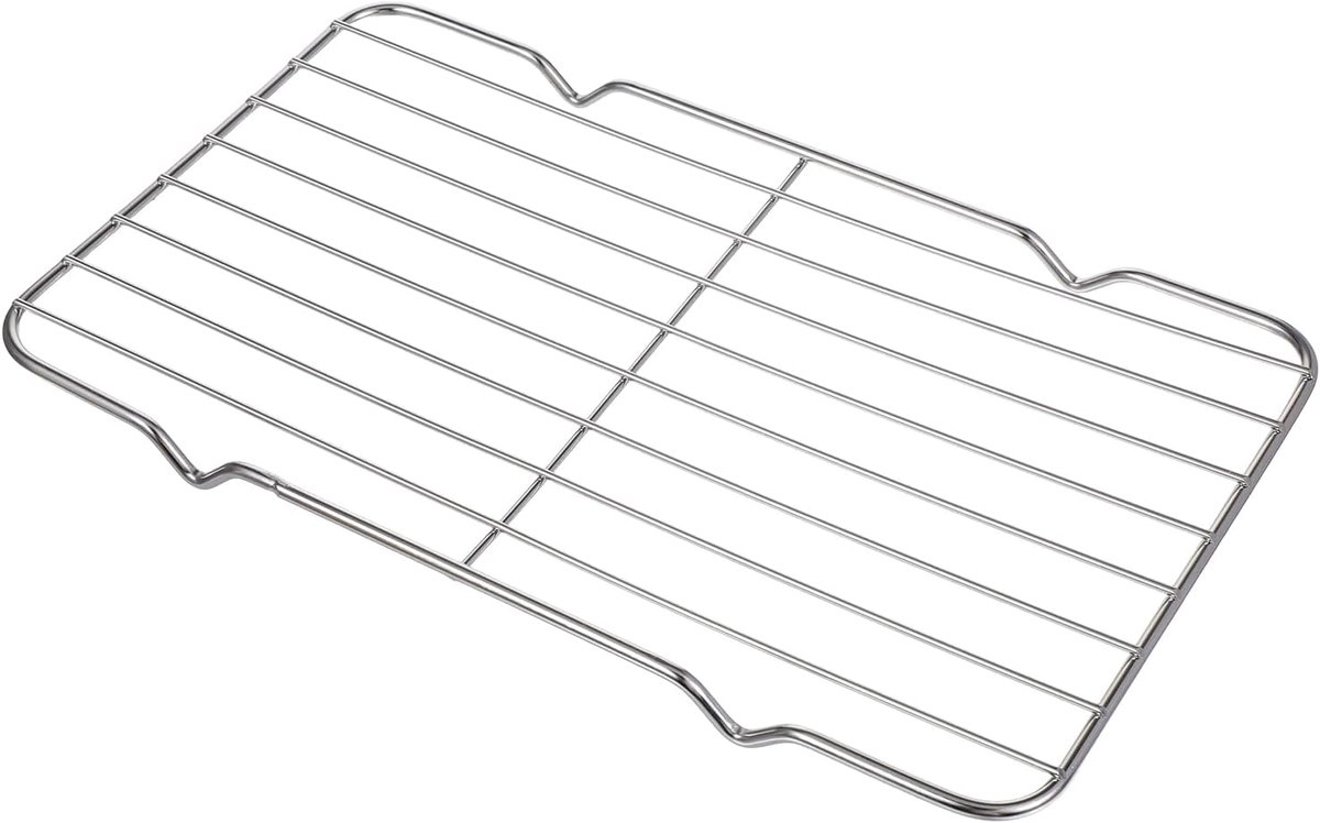 Taartrooster 26 x 16 cm - roestvrij staal - koelrek met verhoogde poten - perfect voor afkoelen - ShopVlot