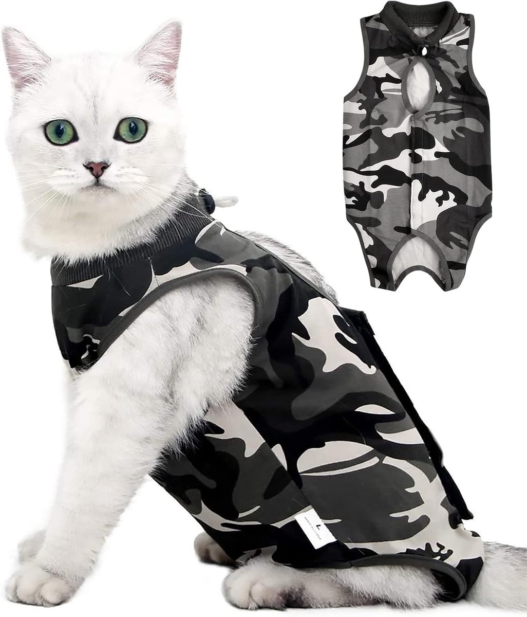 Cat Recovery pak L - camouflageherstelpak - lichtgewicht - alternatief voor kegel E-halsband - ShopVlot