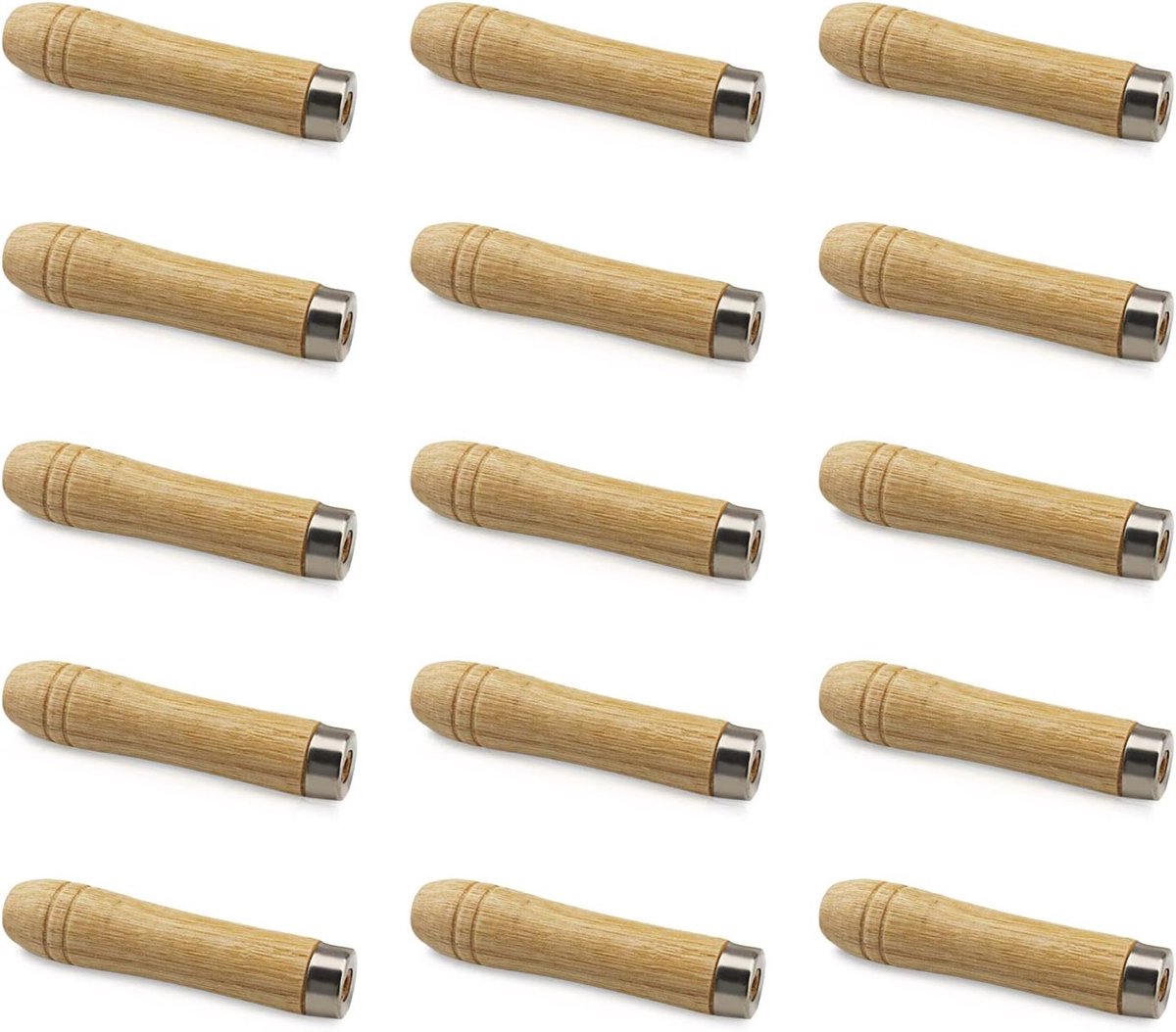 Bestandshandvat 90 mm - Houten handvat met metalen kraag - Voor 4-6 inch bestanden - Ideaal voor langdurig gebruik - ShopVlot
