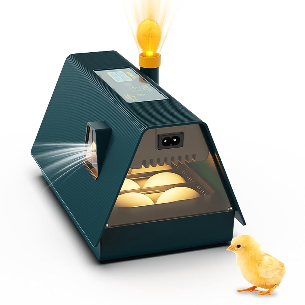 Volautomatische Incubator voor 10 Eieren met Temperatuur- en Vochtigheidsregeling, LED Verlichting en Compact Ontwerp 29.7 x 17.5 x 17 cm