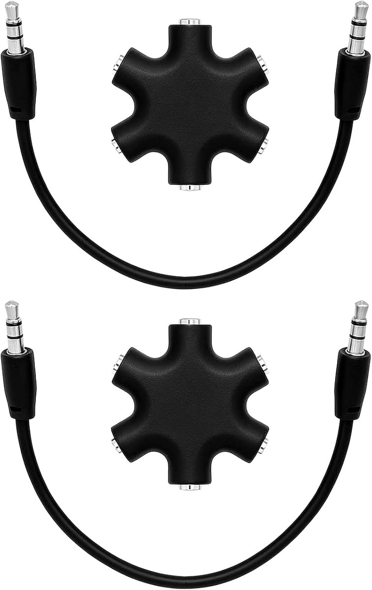 Hoofdtelefoon Splitter 5 Jack - Audio Splitter - Delen van Geluid - Ideaal voor Muziek en Films - ShopVlot