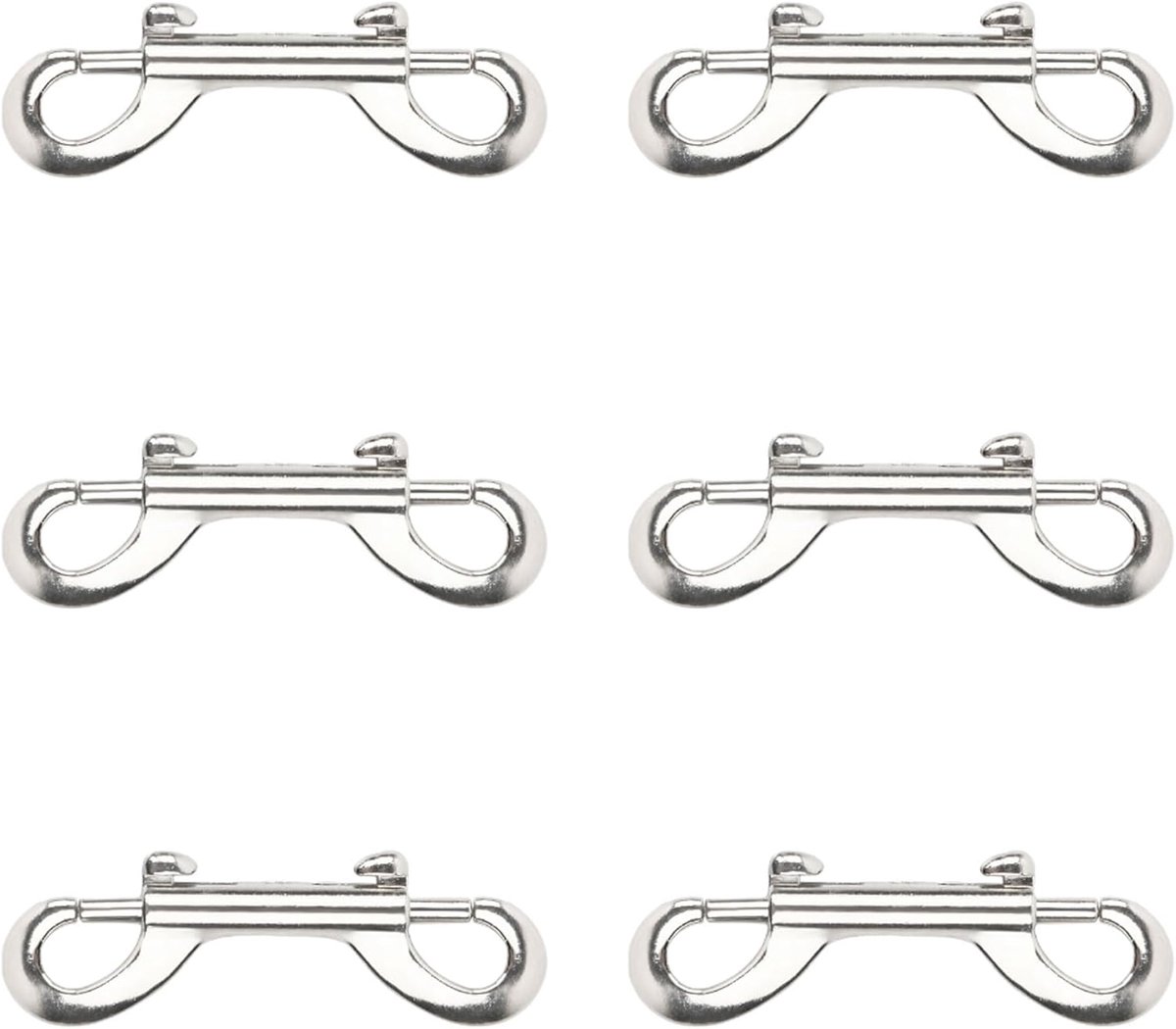 Carabiner haak set van 6 - roestvrij staal - dubbele klikhaak - ideaal voor trektochten - ShopVlot