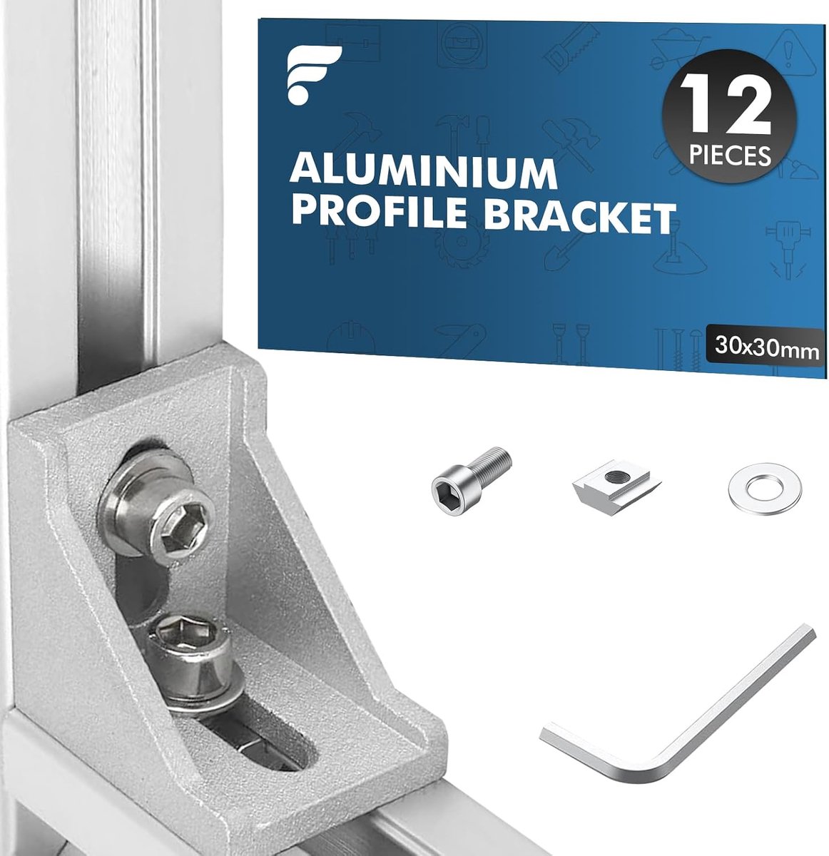 Aluminium profiel 30 x 30 mm - L-vormige hoekverbindingen - Compleet montagepakket - Ideaal voor stevige constructies - ShopVlot