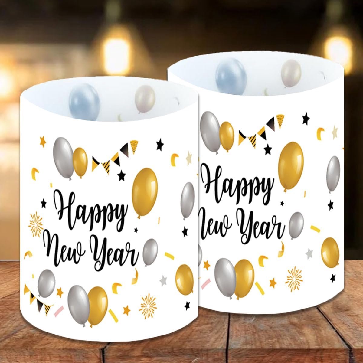 Tafeldecoratie windlichten - 12 stuks - feestelijk ontwerp - voor theelichten en kaarsen - m-winkel