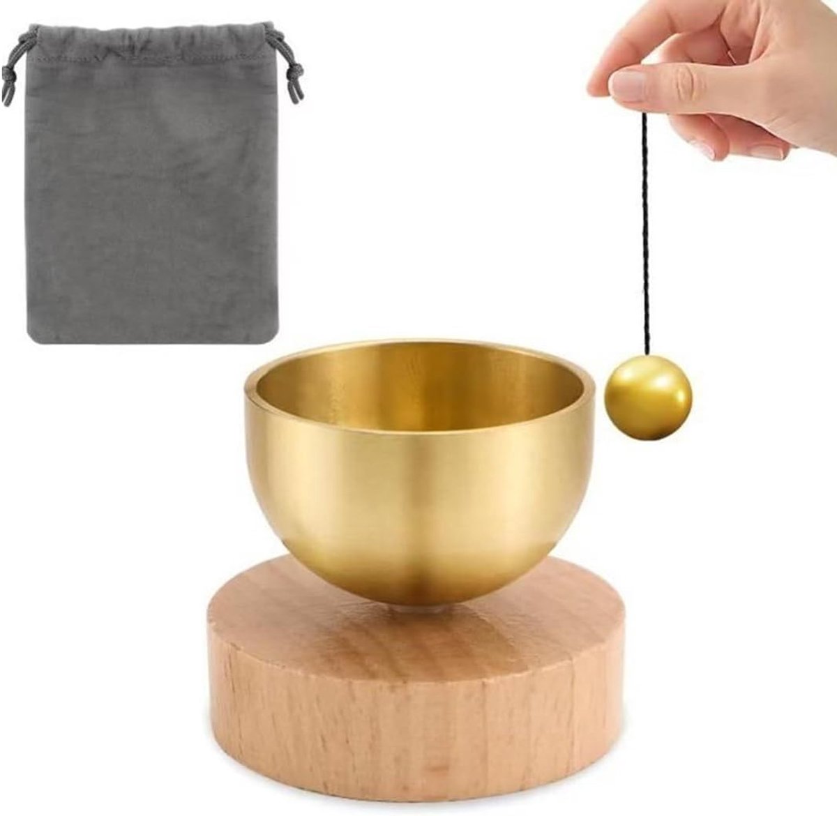 Tibetaanse bel klein 32 mm - origineel met tas - ideaal voor yoga en meditatie - ontspannende klank - ShopVlot
