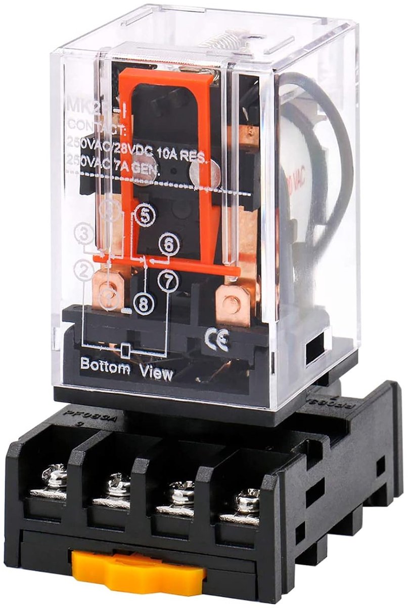 Multifunctioneel relais 8-polig - DPDT 220V AC - Plug-in aansluiting - Betrouwbare werking - ShopVlot