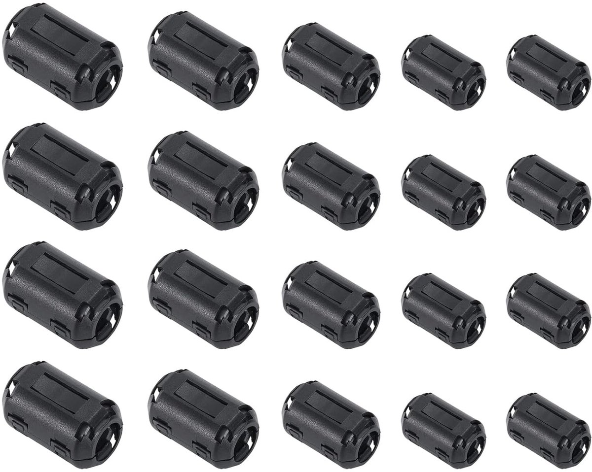 Ferrietring 20 stuks - nikkel-zinkferriet - clip voor kabels - vermindert elektromagnetische storing - ShopVlot