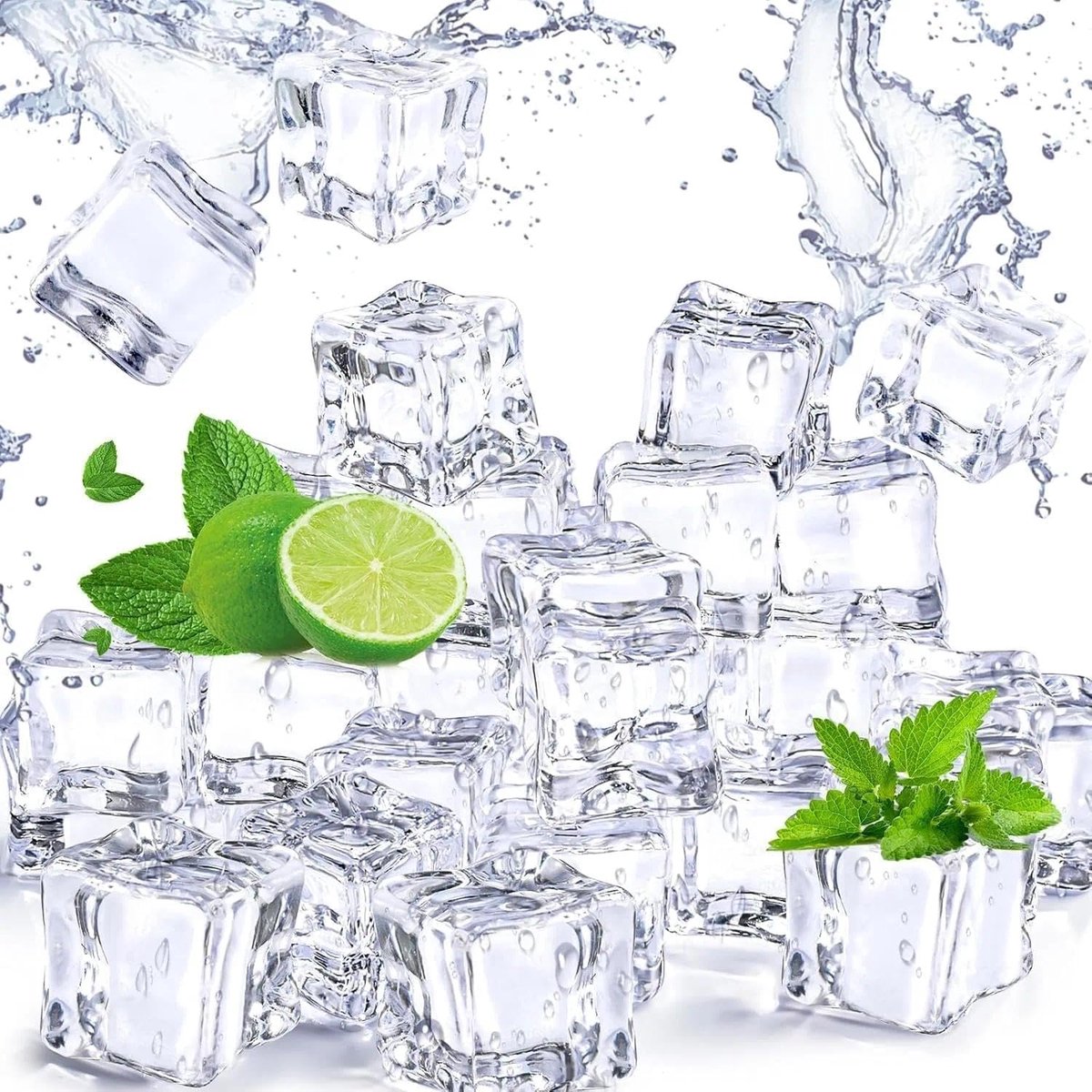 Plastic ijsklontjes set van 120 - transparant acryl - herbruikbaar - perfect voor drankjes - ShopVlot