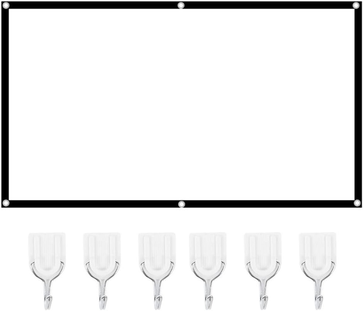 Draagbaar Projectiescherm van Hoge Contrast Polyester, Eenvoudig te Bevestigen, Verkrijgbaar in Meerdere Maten voor Thuisbioscoop en Kantoorpresentaties (84 Inch)