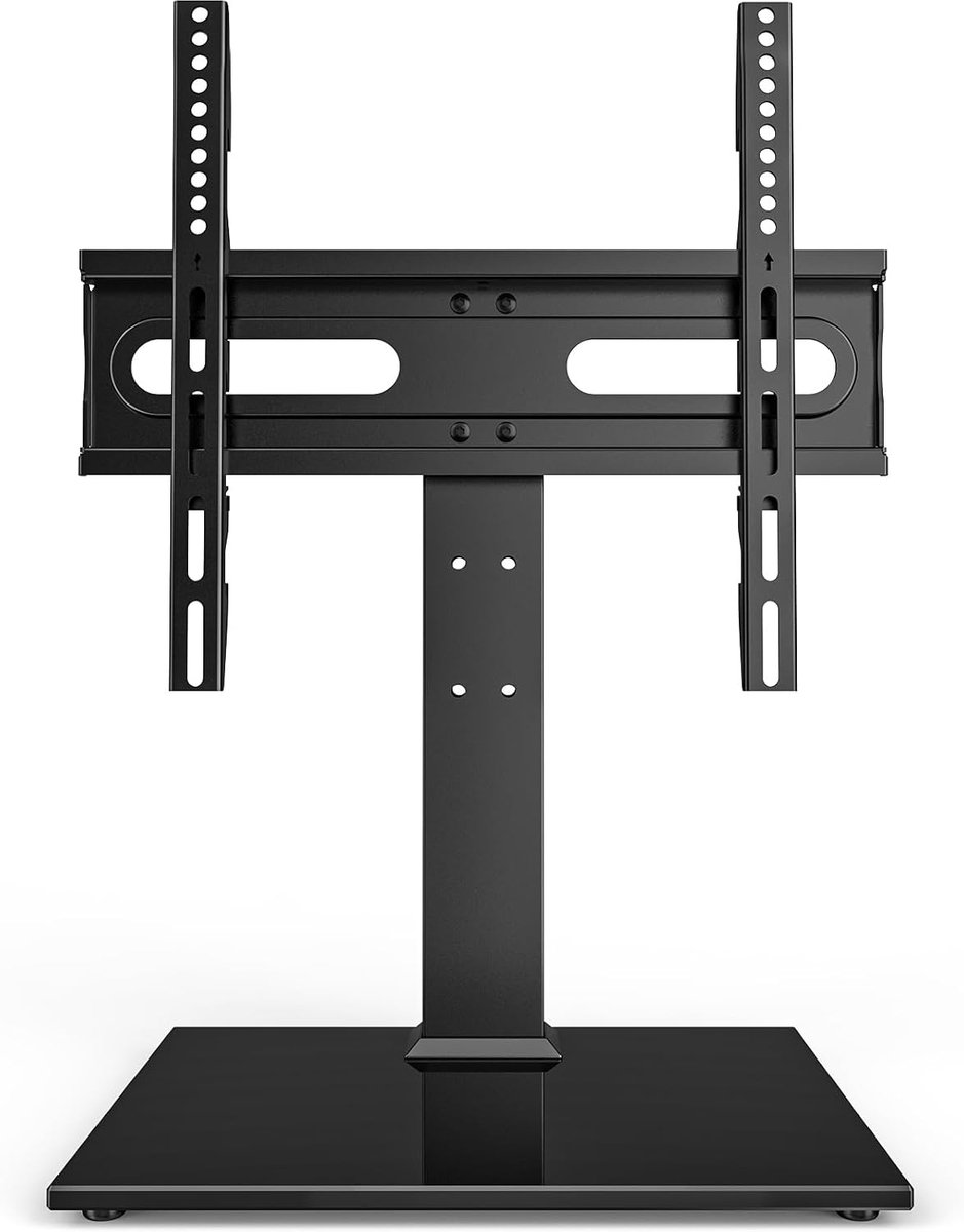 TV standaard 27-60 inch - hoogte verstelbaar - glazen basis - kabelbeheer - ShopVlot