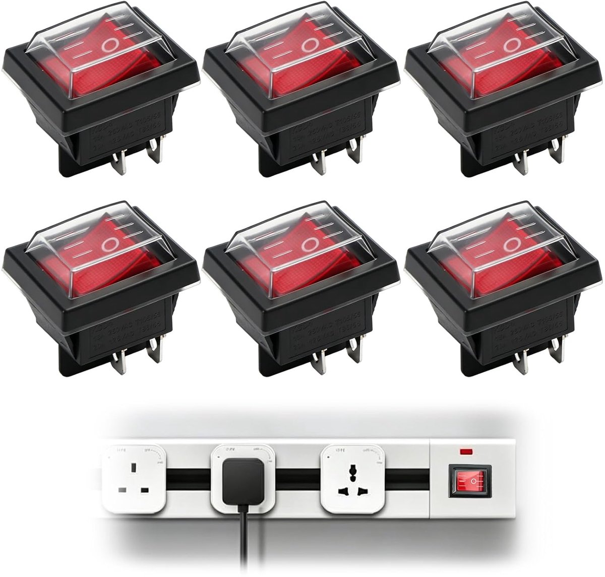 Tuimelschakelaar 250 V - Verlicht - 2-polig met led - Ideaal voor industriële toepassingen - ShopVlot