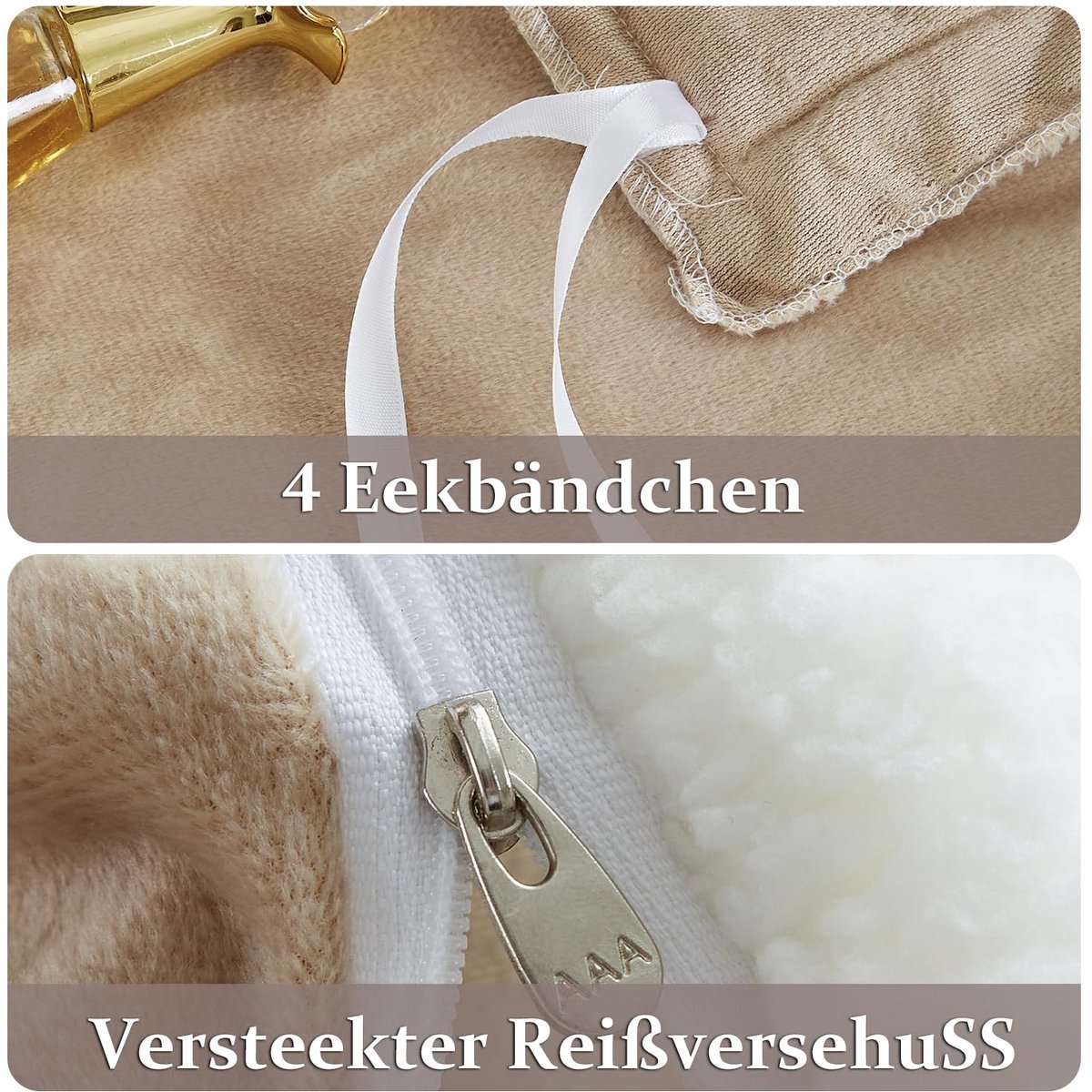 Dekbedovertrek 155 x 220 cm - beige teddybever - pluche Sherpa - warm en zacht voor de winter - ShopVlot