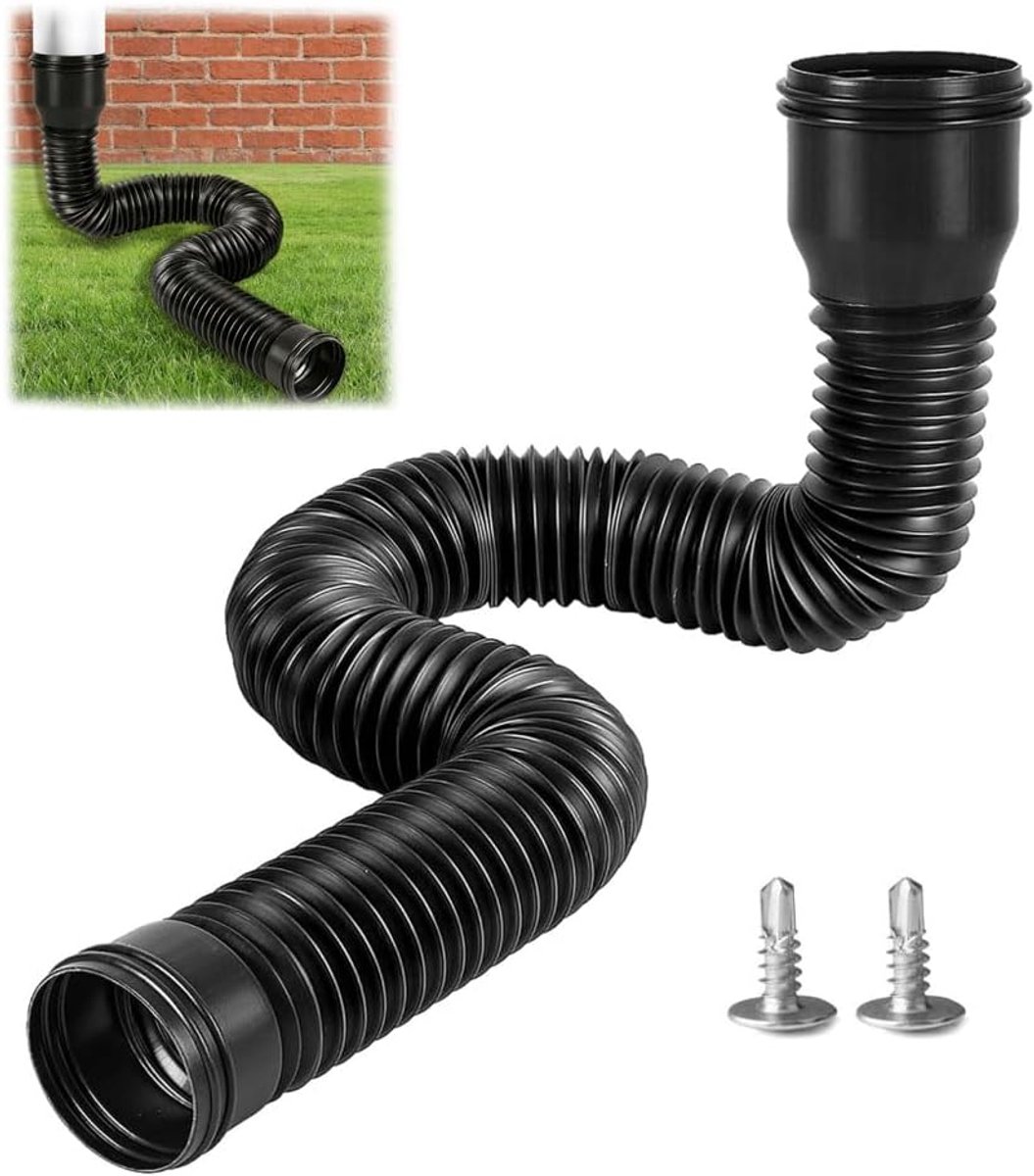 Afvoerpijp flexibele regenpijp - ronde verlenging 47-150 cm - compatibel met 80/100 mm - houdt uw tuin schoon - ShopVlot