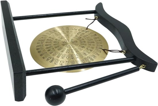 Feng Shui gong 20 cm - messing tafelgong - rustgevend geluid - perfect voor meditatie - ShopVlot — afbeelding 2