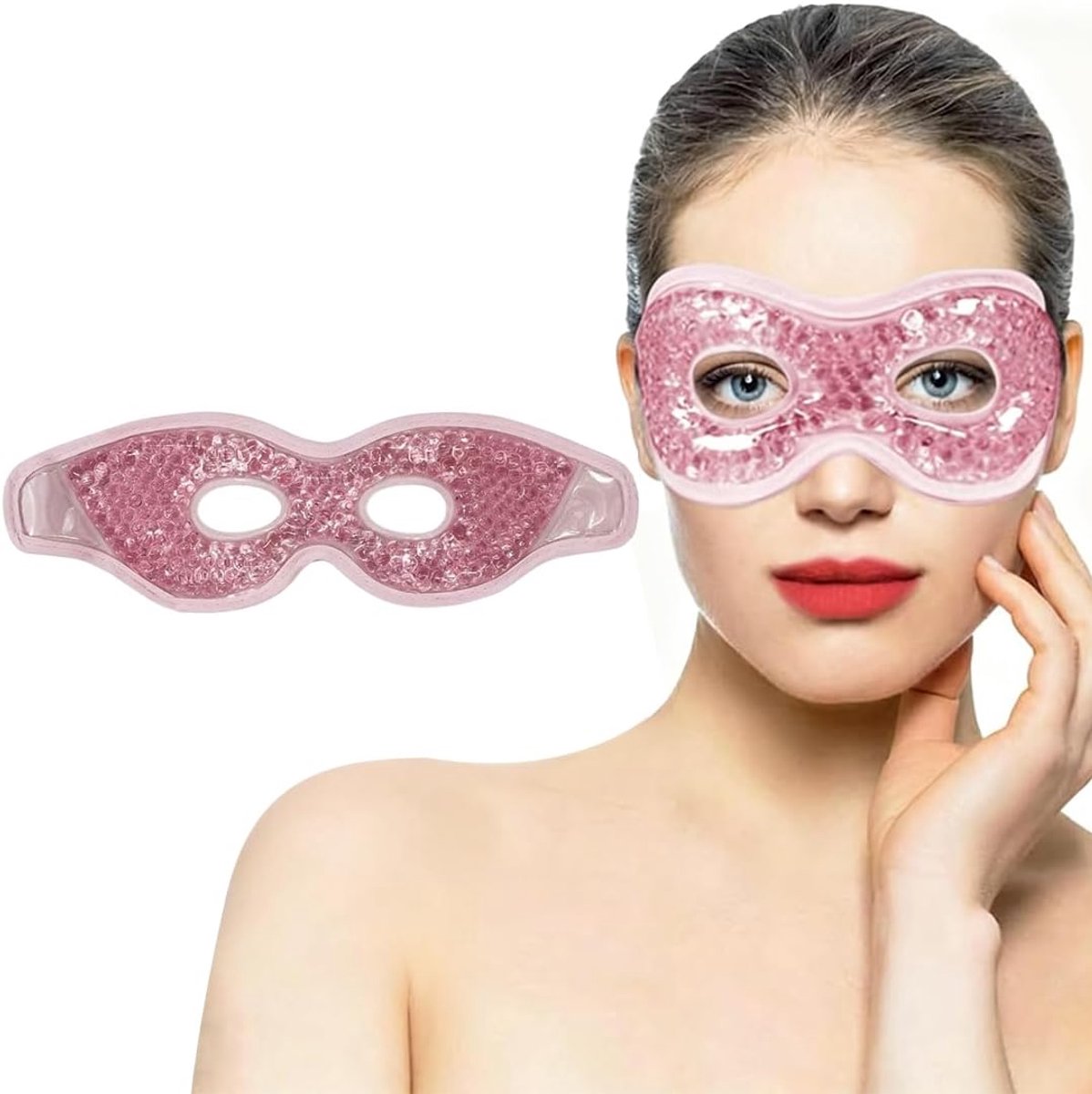 Koude gel oogmasker - herbruikbaar gel-ijsmasker - tegen wallen en donkere kringen - voor herstel na een operatie - ShopVlot