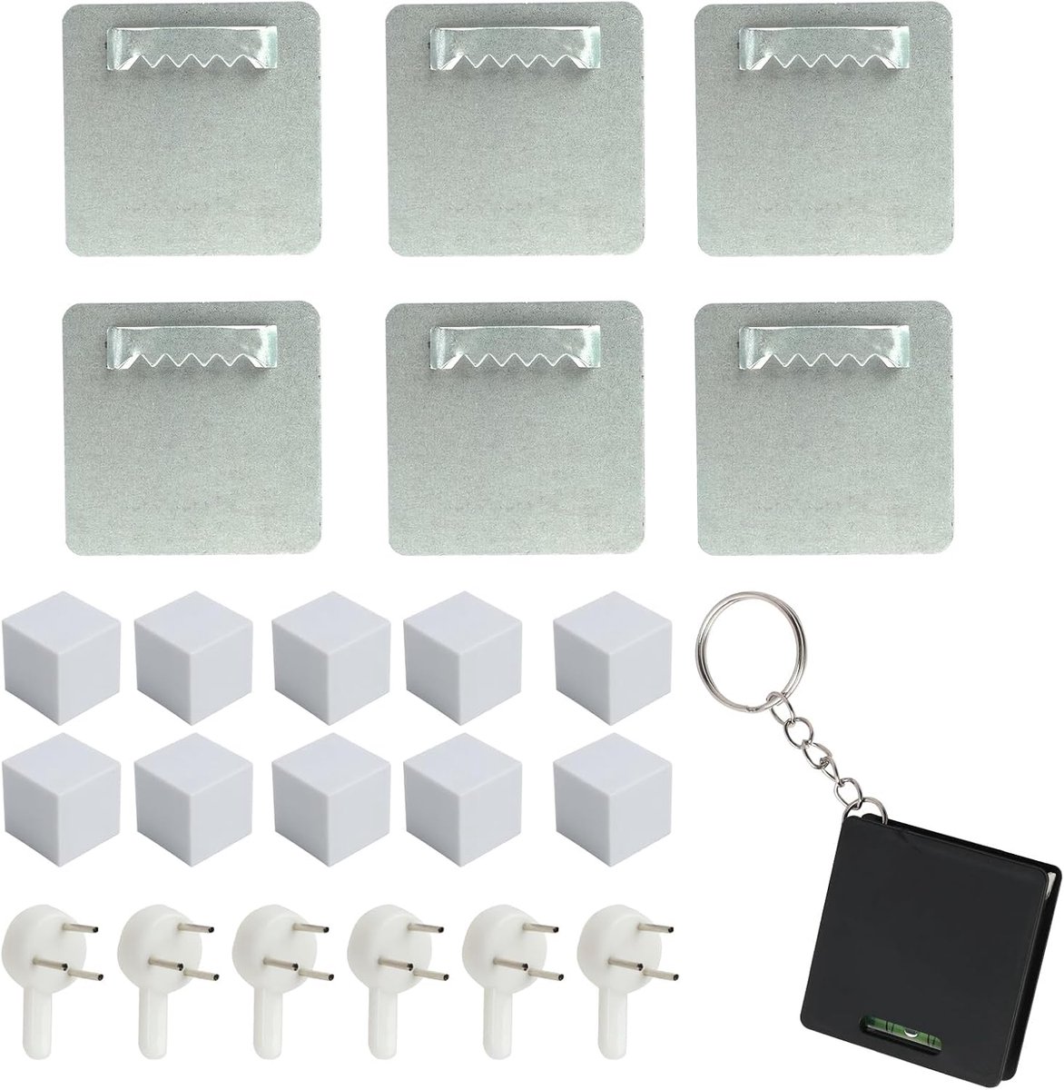 Foto hangers set van 6 - zelfklevende en robuuste haakjes - acrylglas - eenvoudig te installeren zonder boren - ShopVlot