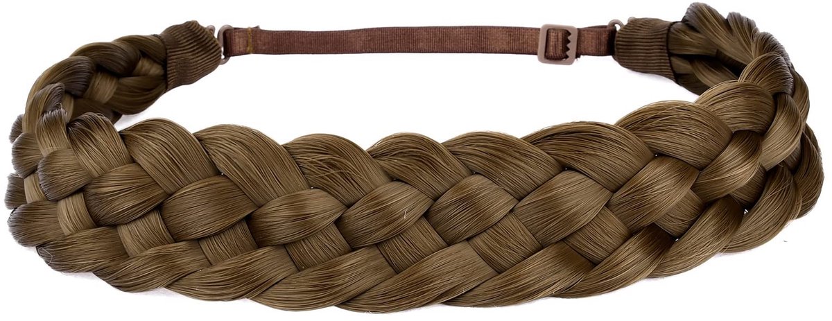 Solidchoice - Vlechtband van Synthetisch Haar voor Dames, Medium Bruin