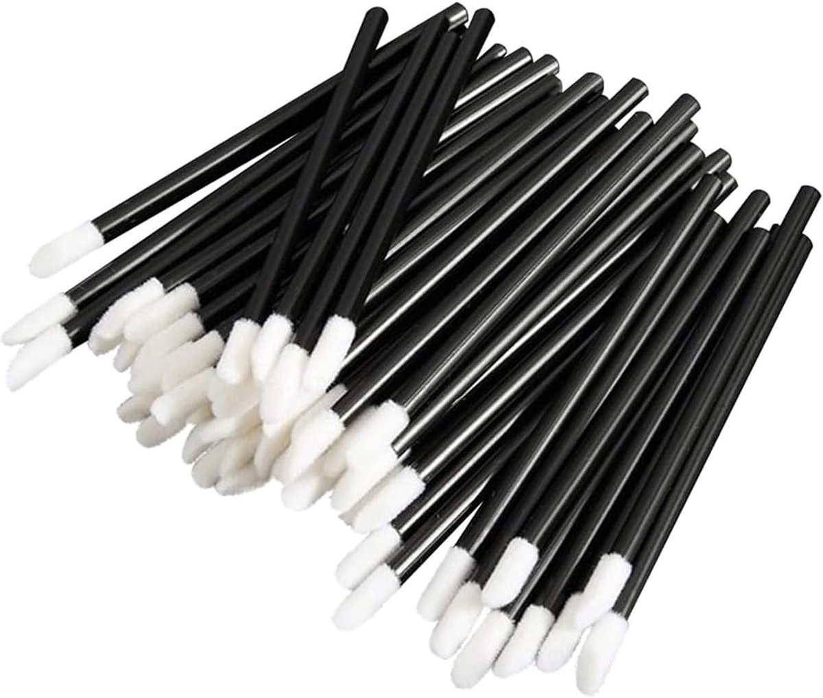 Wegwerp lippenpenselen 300 stuks - zwart - microbrush-applicator - hygiënisch gebruik - ShopVlot