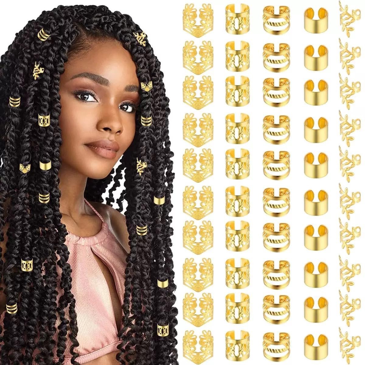 Solidchoice - Set van 50 Haaraccessoires voor Dreadlocks en Vlechten