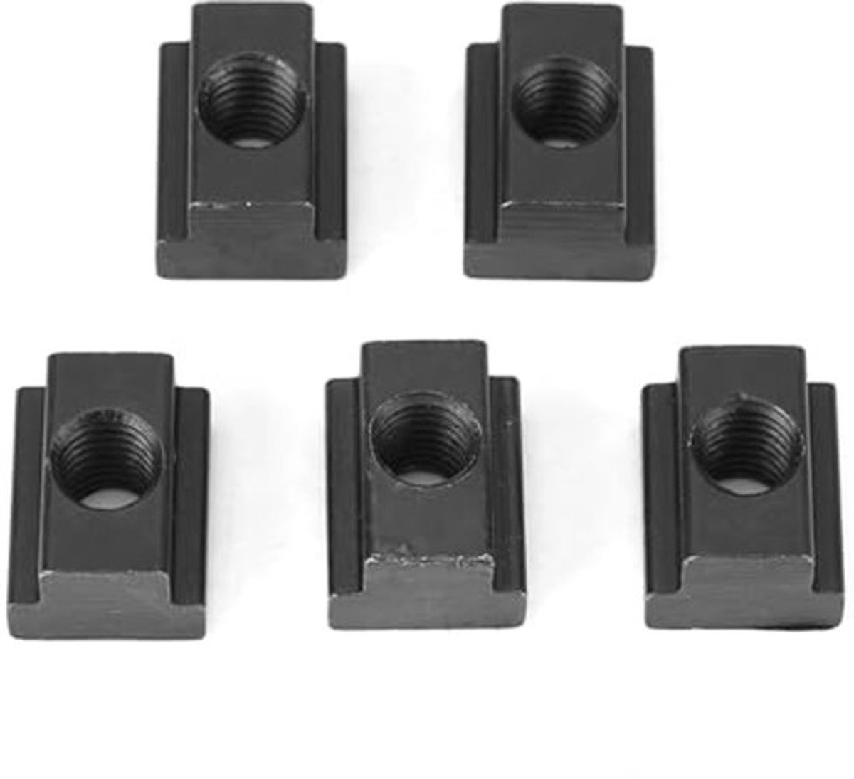 5 T-vormige T-sleufmoeren, schroefdraad M8/10 van de moeren M8/10 met zwarte oxide in de T-groeven van de machine (M10)