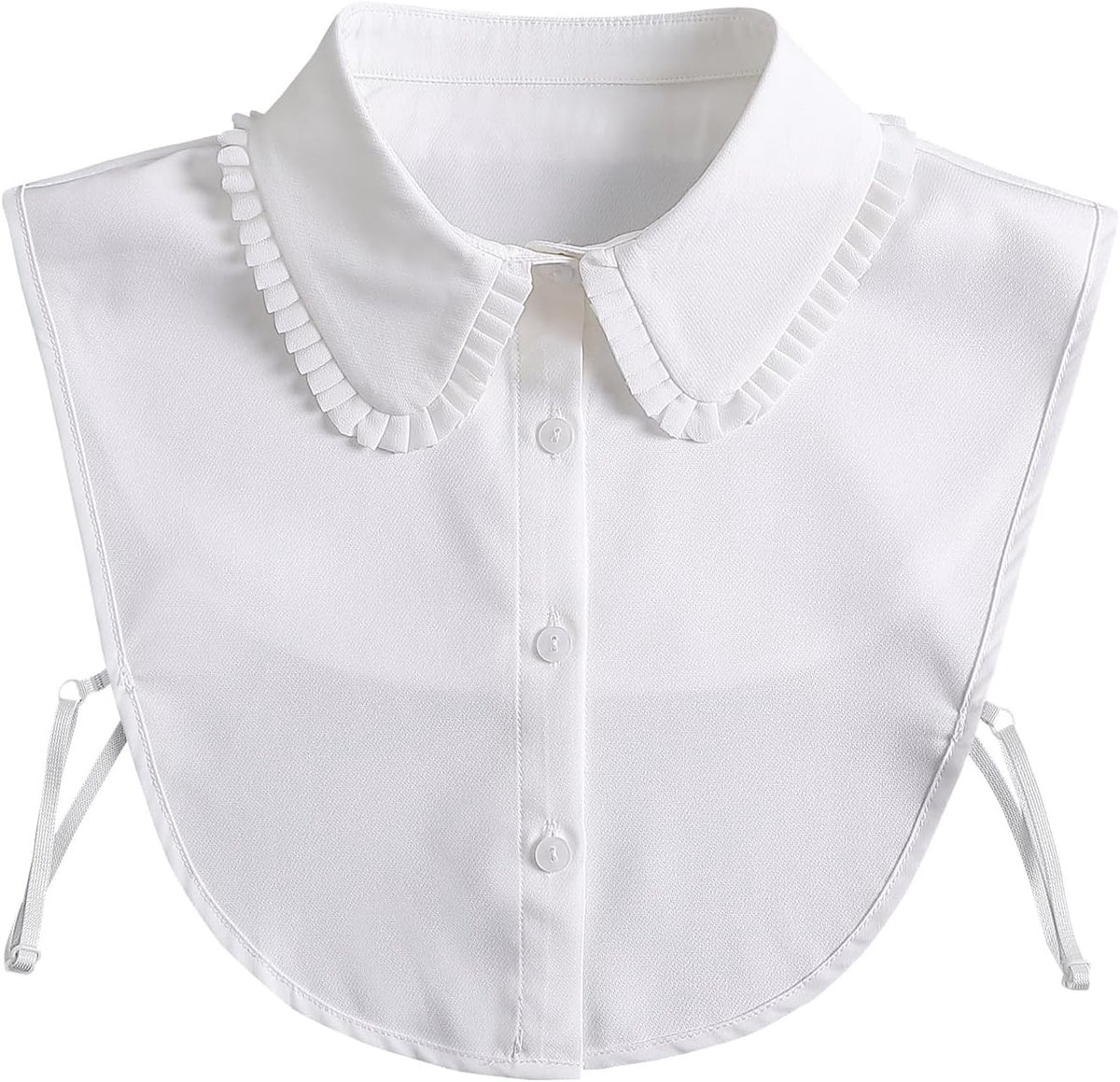 Detachable fake collar dames - witte kleur - ruche kraag - stijlvol en veelzijdig - ShopVlot