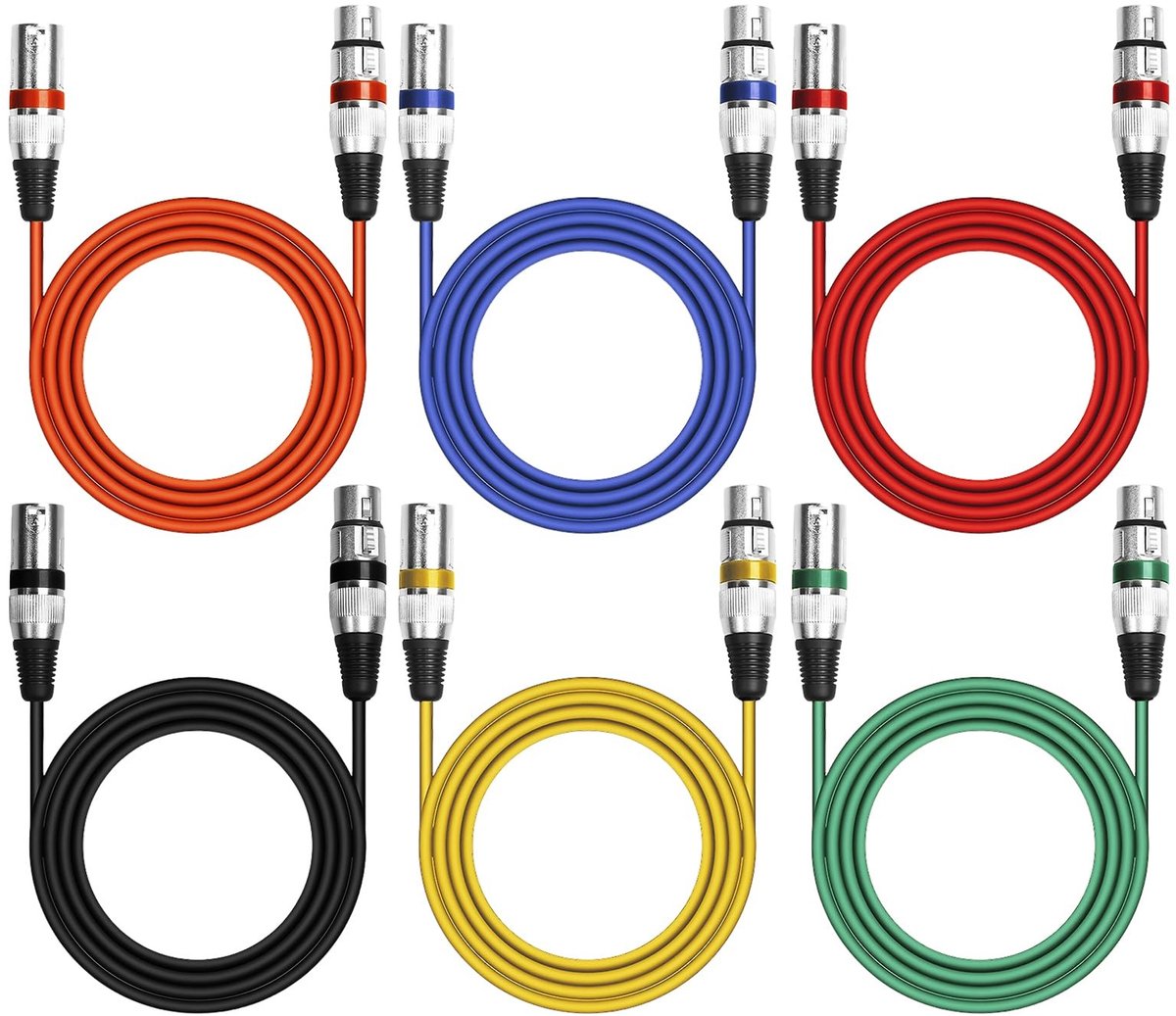 Solidchoice - Set van 6 XLR Kabels voor Professionele Audio