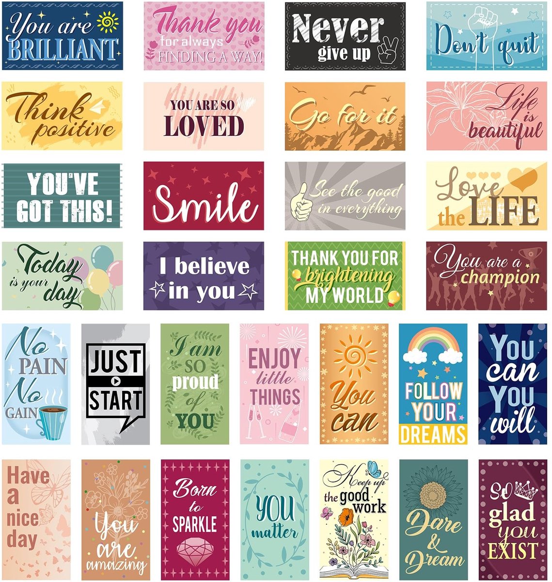 Solidchoice - 90 Stuks Inspirerende Aanmoedigingskaarten