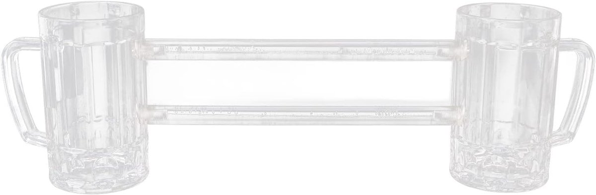 Dubbel Samengevoegd Bierglas - Transparant - 430 ml - Acryl - Voor Bierliefhebbers