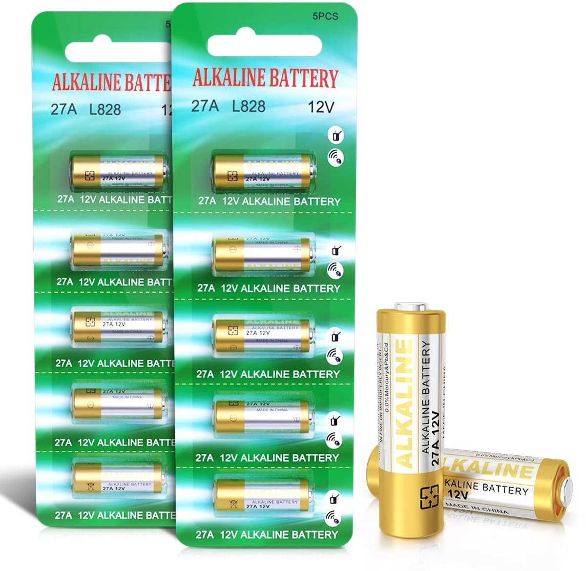 Solidchoice - Set van 10 Alkaline 12V Batterijen A27 voor Langdurig Gebruik