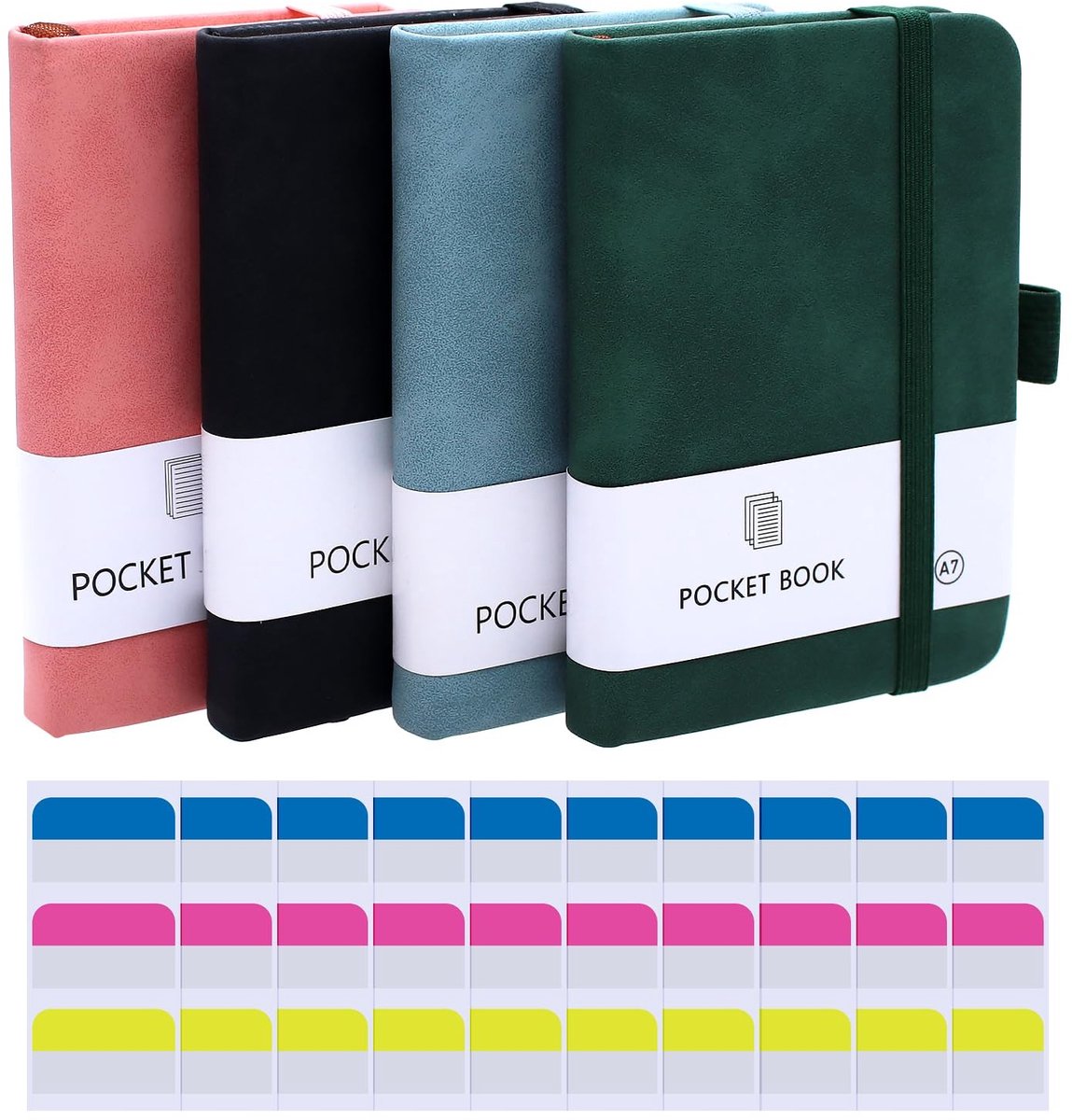 Solidchoice - Set van 4 Mini A7 Notebooks met Penhouder