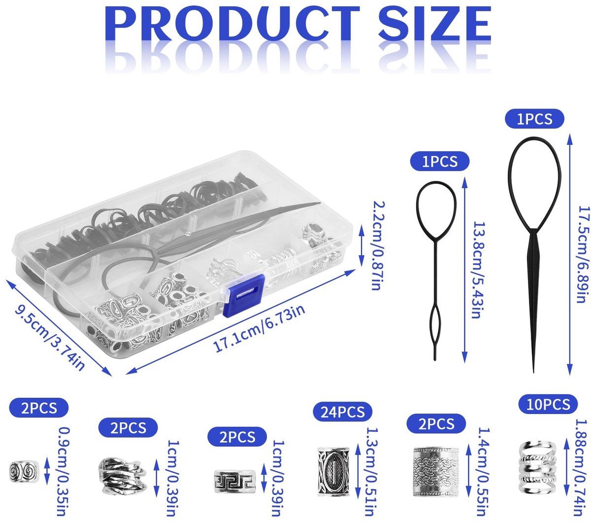 Solidchoice - 44 Stuks Viking Baardkralen voor Dreadlocks