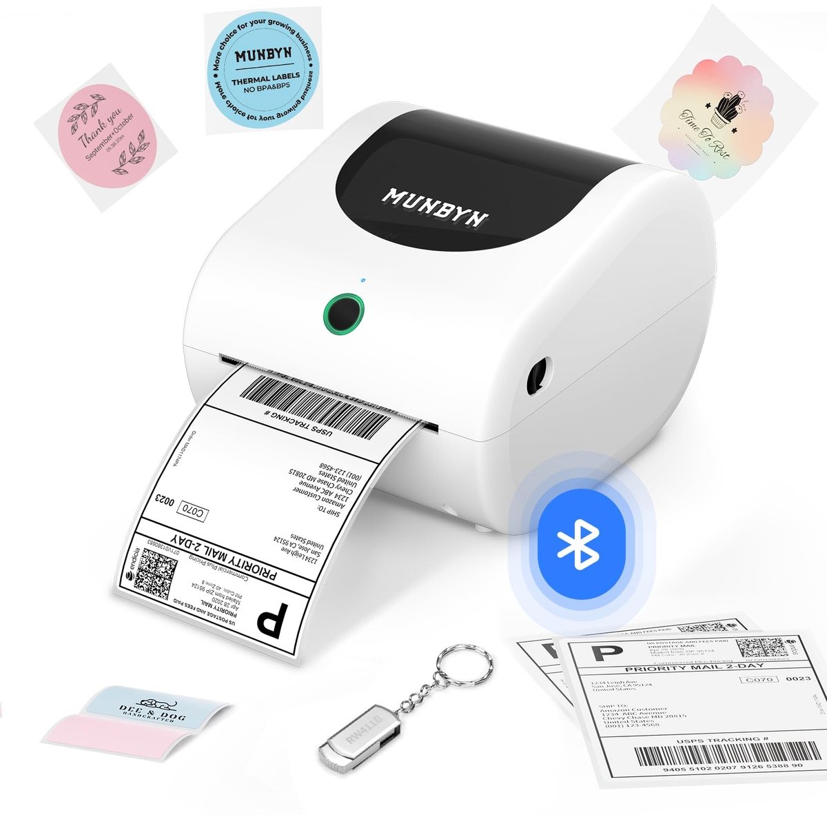 Solidchoice - Bluetooth Thermische Labelprinter voor Verzendlabels 4x6