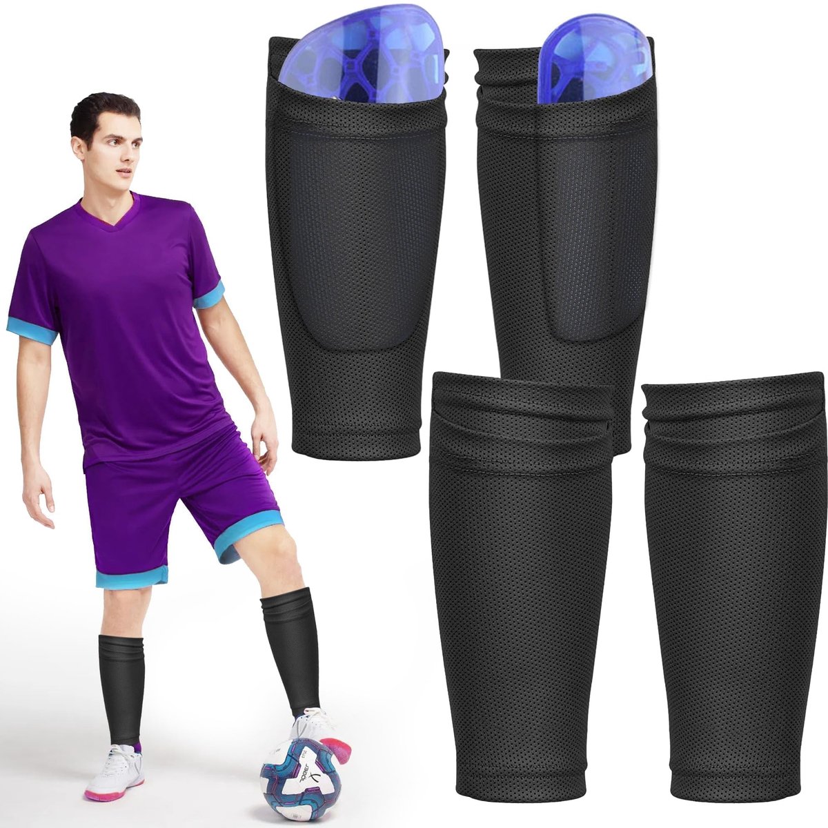 Solidchoice - Set van 2 Scheenbeschermers voor Voetbal, Ideaal voor Kinderen